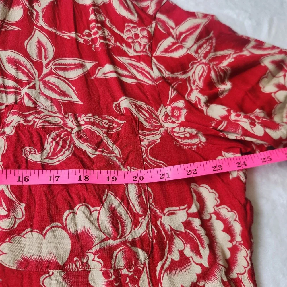 Polo Jeans‎ Co Ralph Lauren Hawaiin Shirt Sz. Med Red Tan Floral